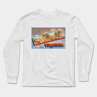 Greetings from Winchester, Virginia - Vintage Large Letter Postcard Long Sleeve T-Shirt